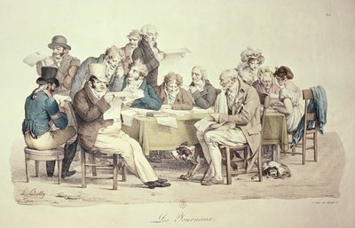 De kranten, gegraveerd door François Seraphin Delpech (1778-1825) door Louis Leopold Boilly